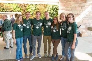 Biology Department members in the lobby